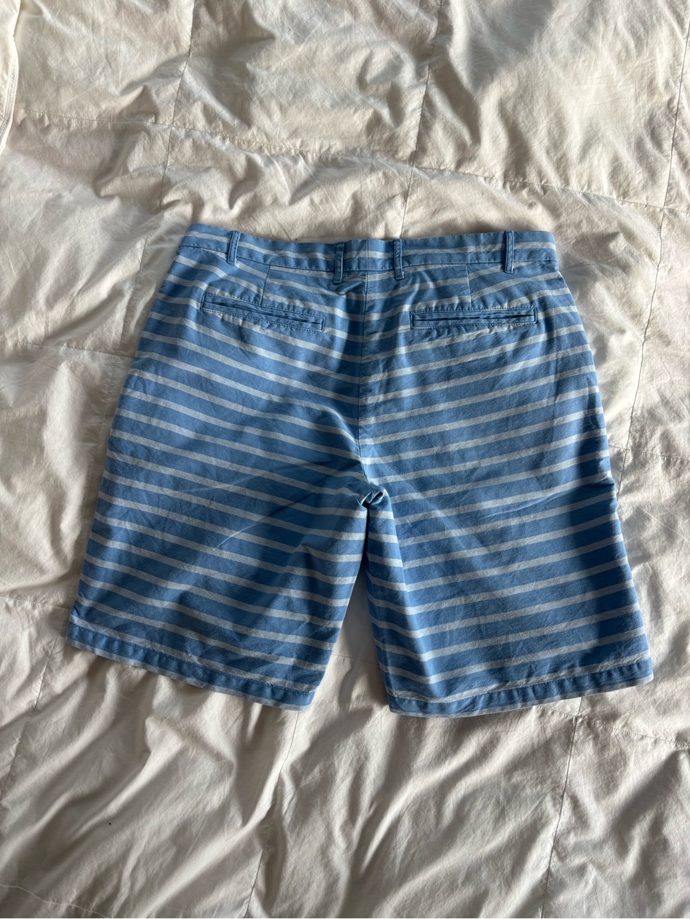 Gap Blue & White Striped Boyfriend Roll-Up Shorts